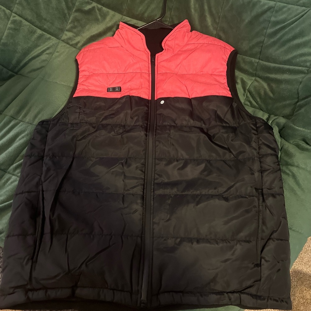 HEATED for riding Chic Red and Black Quilted Vest